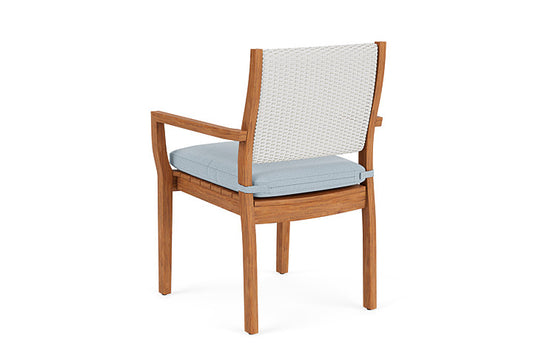 Lloyd Flanders - Teak Loom Back Teak Dining Armchair In Matte White Finish With Unearth Dew Fabric - 2862010042084 view 2