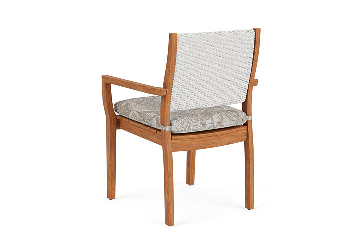 Lloyd Flanders - Teak Loom Back Teak Dining Armchair In Matte White Finish With Wayfarer Dune Fabric - 2862010042073 view 2