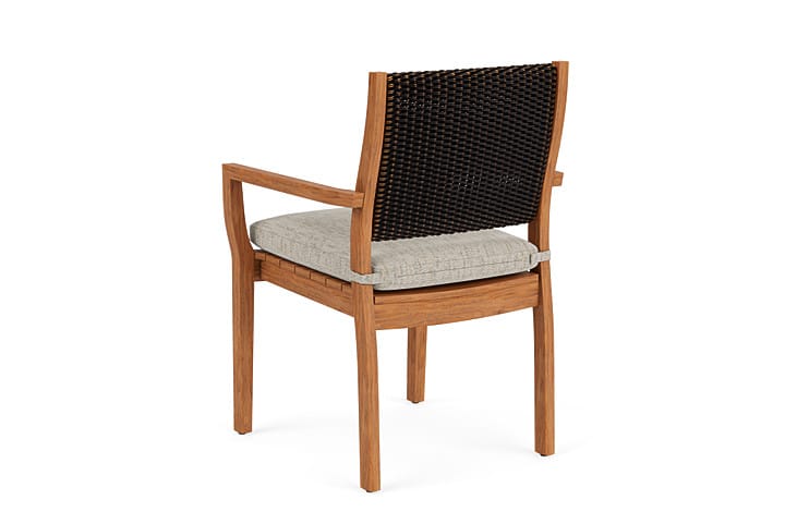 Lloyd Flanders - Teak Loom Back Teak Dining Armchair In Mink Finish With Charlotte Sparrow Fabric - 286201075183 view 2