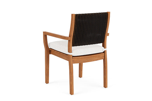Lloyd Flanders - Teak Loom Back Teak Dining Armchair In Mink Finish With Friendly Natural Fabric - 2862010752042 view 2