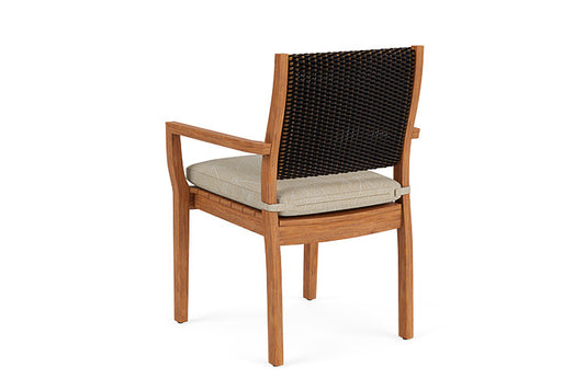 Lloyd Flanders - Teak Loom Back Teak Dining Armchair In Mink Finish With Laurel Ecru Fabric - 2862010752057 view 2