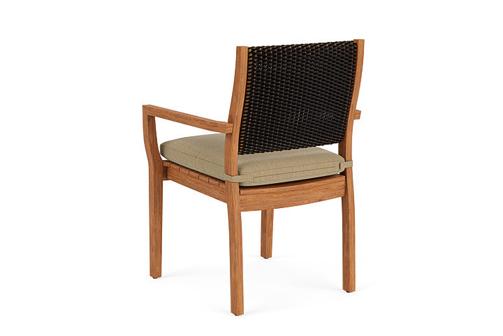 Lloyd Flanders - Teak Loom Back Teak Dining Armchair In Mink Finish With Loveboat Saffron Fabric - 2862010752009 view 2