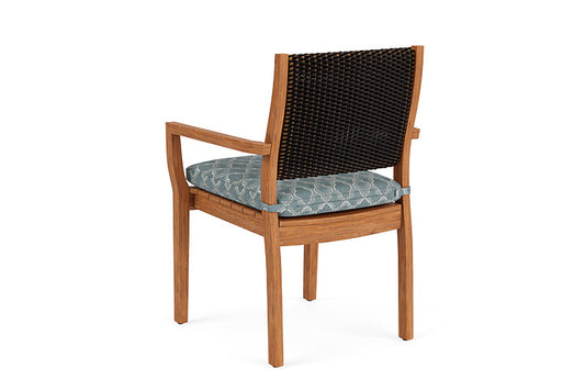 Lloyd Flanders - Teak Loom Back Teak Dining Armchair In Mink Finish With Luna Mist Fabric - 2862010752070 view 2