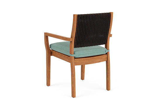 Lloyd Flanders - Teak Loom Back Teak Dining Armchair In Mink Finish With Pavian Pool Fabric - 2862010752045 view 2