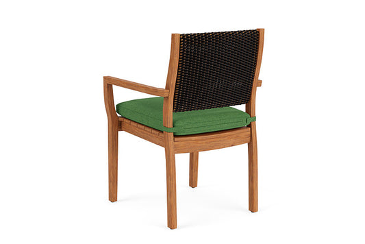Lloyd Flanders - Teak Loom Back Teak Dining Armchair In Mink Finish With Seadog Botanical Fabric - 2862010752066 view 2