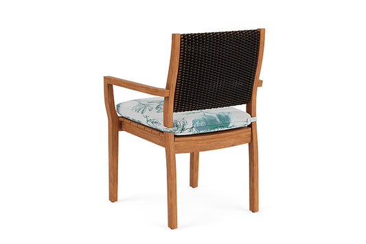 Lloyd Flanders - Teak Loom Back Teak Dining Armchair In Mink Finish With Serena Floral Mist Fabric - 2862010752078 view 2