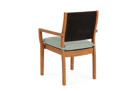 Lloyd Flanders - Teak Loom Back Teak Dining Armchair In Mink Finish With Serene Spa Fabric - 2862010752031 view 2