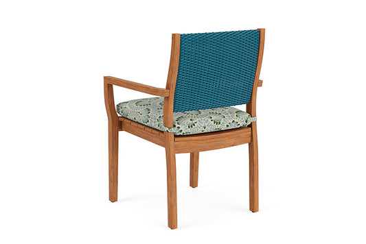 Lloyd Flanders - Teak Loom Back Teak Dining Armchair In Peacock Finish With Plume Spring Fabric - 2862010442085 view 2