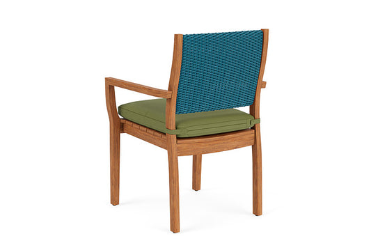 Lloyd Flanders - Teak Loom Back Teak Dining Armchair In Peacock Finish With Reflections Grass Fabric - 2862010442051 view 2