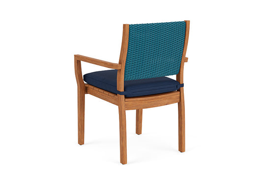 Lloyd Flanders - Teak Loom Back Teak Dining Armchair In Peacock Finish With Sandberg Navy Fabric - 2862010442025 view 2