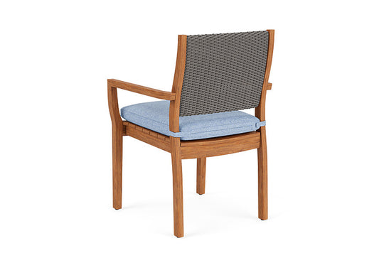 Lloyd Flanders - Teak Loom Back Teak Dining Armchair In Pewter Finish With Demo Skyway Fabric - 286201079065 view 2