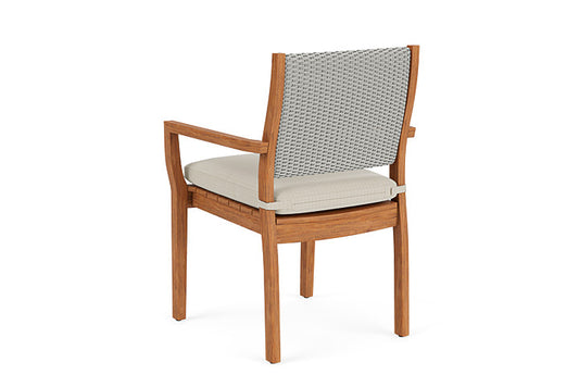 Lloyd Flanders - Teak Loom Back Teak Dining Armchair In Platinum Finish With Beach Natural Fabric - 2862010142005 view 2