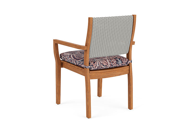 Lloyd Flanders - Teak Loom Back Teak Dining Armchair In Platinum Finish With Sensiblity Splendor Fabric - 2862010142082 view 2