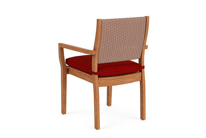 Lloyd Flanders - Teak Loom Back Teak Dining Armchair In Rosewood Finish With Partyline Lollipop Fabric - 2862010162054 view 2