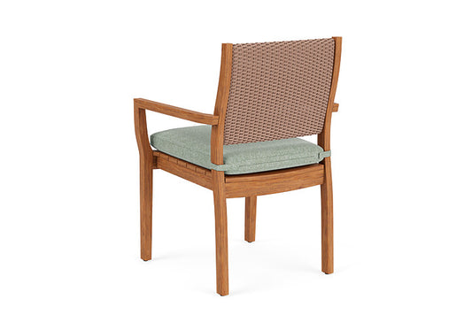Lloyd Flanders - Teak Loom Back Teak Dining Armchair In Rosewood Finish With Serene Spa Fabric - 2862010162031 view 2