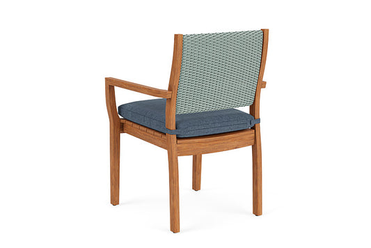 Lloyd Flanders - Teak Loom Back Teak Dining Armchair In Sea Glass Finish With Deluna Aegean Fabric - 2862010282030 view 2