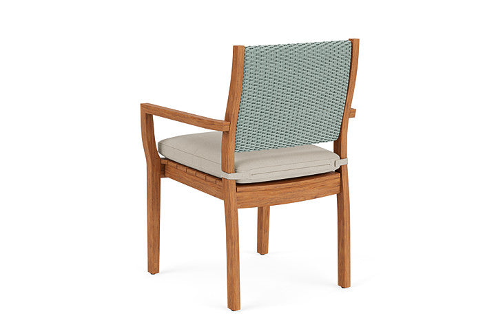Lloyd Flanders - Teak Loom Back Teak Dining Armchair In Sea Glass Finish With Sandberg Flax Fabric - 2862010282027 view 2