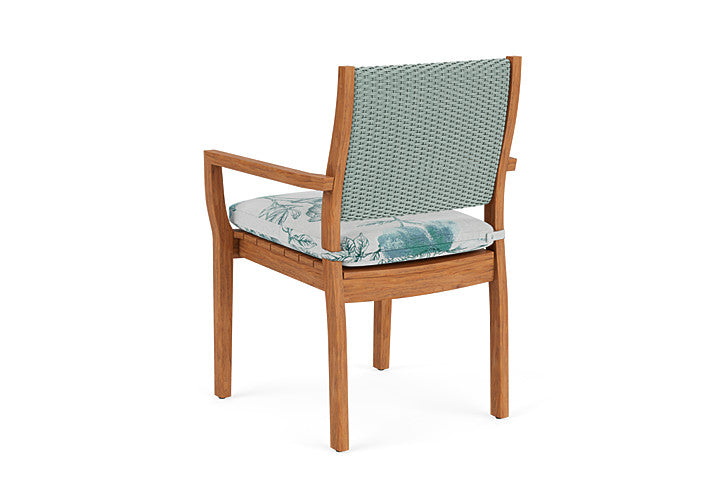 Lloyd Flanders - Teak Loom Back Teak Dining Armchair In Sea Glass Finish With Serena Floral Mist Fabric - 2862010282078 view 2