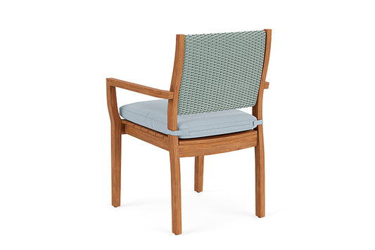 Lloyd Flanders - Teak Loom Back Teak Dining Armchair In Sea Glass Finish With Unearth Dew Fabric - 2862010282084 view 2