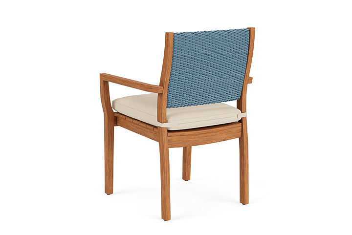 Lloyd Flanders - Teak Loom Back Teak Dining Armchair In Stillwater Finish With Callen Pearl Fabric - 2862010152021 view 2