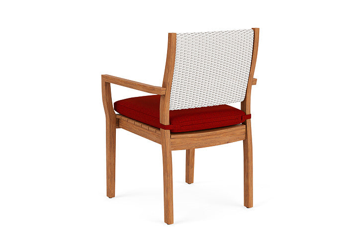 Lloyd Flanders - Teak Loom Back Teak Dining Armchair In White Finish With Partyline Lollipop Fabric - 2862010012054 view 2
