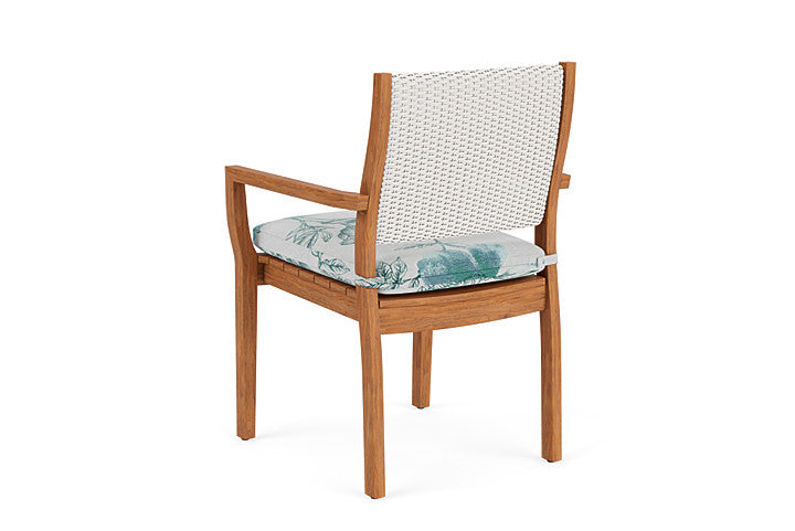 Lloyd Flanders - Teak Loom Back Teak Dining Armchair In White Finish With Serena Floral Mist Fabric - 2862010012078 view 2