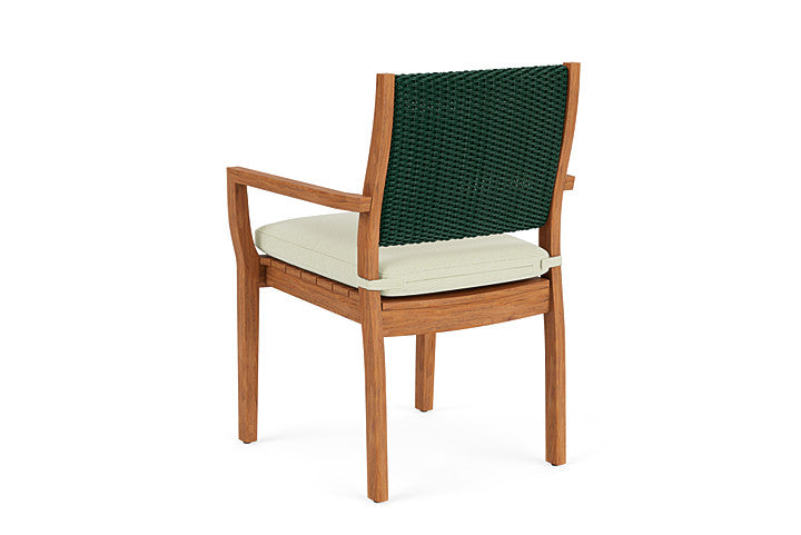 Lloyd Flanders - Teak Loom Back Teak Dining Armchair In Woodland Finish With Bamboo Bay Meadow Fabric - 2862010252060 view 2
