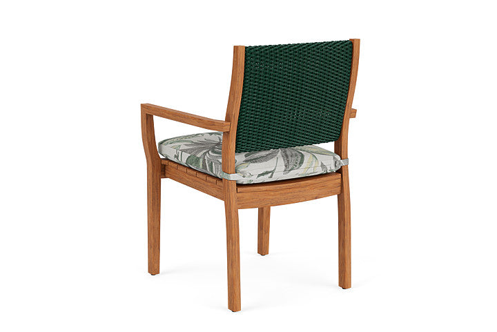 Lloyd Flanders - Teak Loom Back Teak Dining Armchair In Woodland Finish With Calidora Mist Fabric - 286201025094 view 2