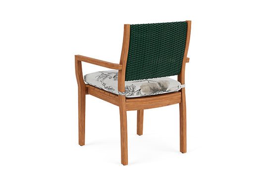 Lloyd Flanders - Teak Loom Back Teak Dining Armchair In Woodland Finish With Serena Floral Dove Fabric - 2862010252077 view 2