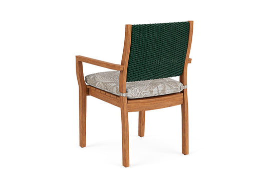 Lloyd Flanders - Teak Loom Back Teak Dining Armchair In Woodland Finish With Wayfarer Dune Fabric - 2862010252073 view 2