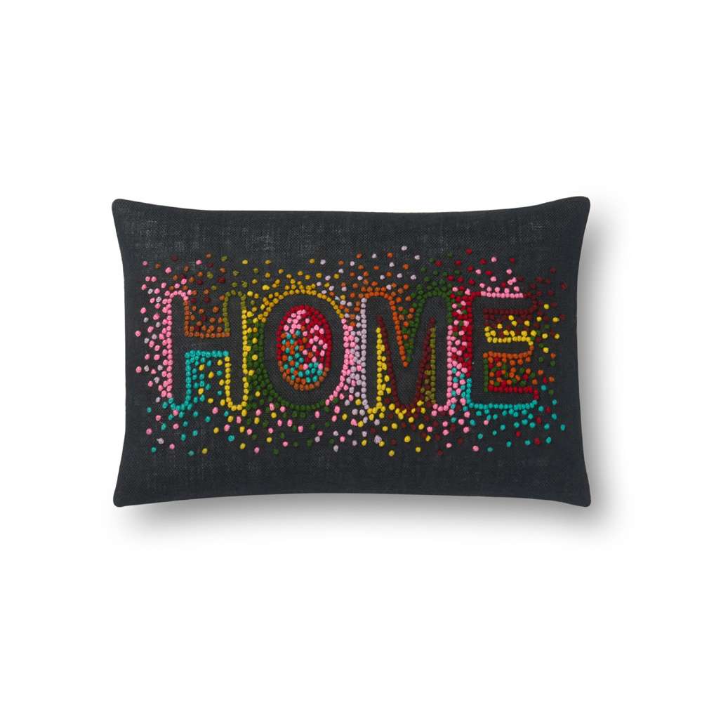 Loloi - P0560 Black / Multi 13in x 21in Cover w/Down Pillow - DSETP0560BLMLPIL5 veiw 1