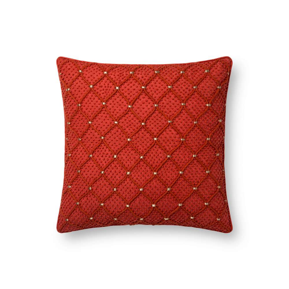 Loloi - P0675 Rust / Gold 18in x 18in Cover w/Down Pillow - DSETP0675RUGOPIL1 veiw 1