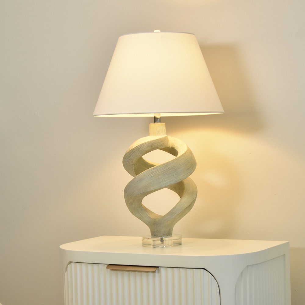 Lux Lighting - Infinity - 31" Resin Table Lamp - Grey Wash Finish - LUX-144-GREY view 4