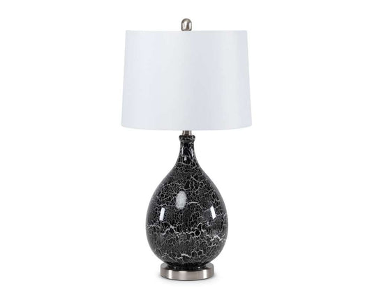 Lux Lighting - Quinn 28in Grey-Silver Glass Table Lamp, (Set of 2) - LUX-1507-GREY/SILVER veiw 2