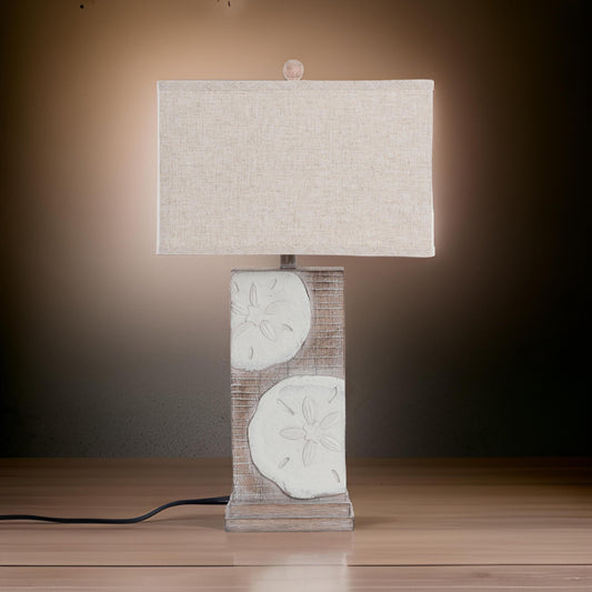 Lux Lighting - Sand Dollar 30in Poly Table Lamp, (Set of 2) - LUX-52205-NAT-USB veiw 2