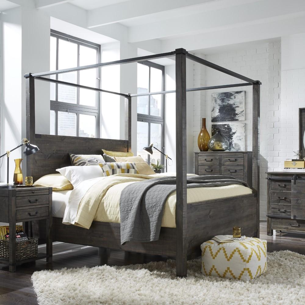 Magnussen - Abington Queen Poster Bed in Weathered Charcoal - B3804-56 veiw 3