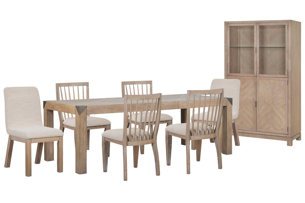 Magnussen - Ainsley Cerused Khaki Extendable Rectangular Dining Table With 4 Side Chairs 2 Host Chairs And Display Cabinet - D5333-20-KIT35 view 1
