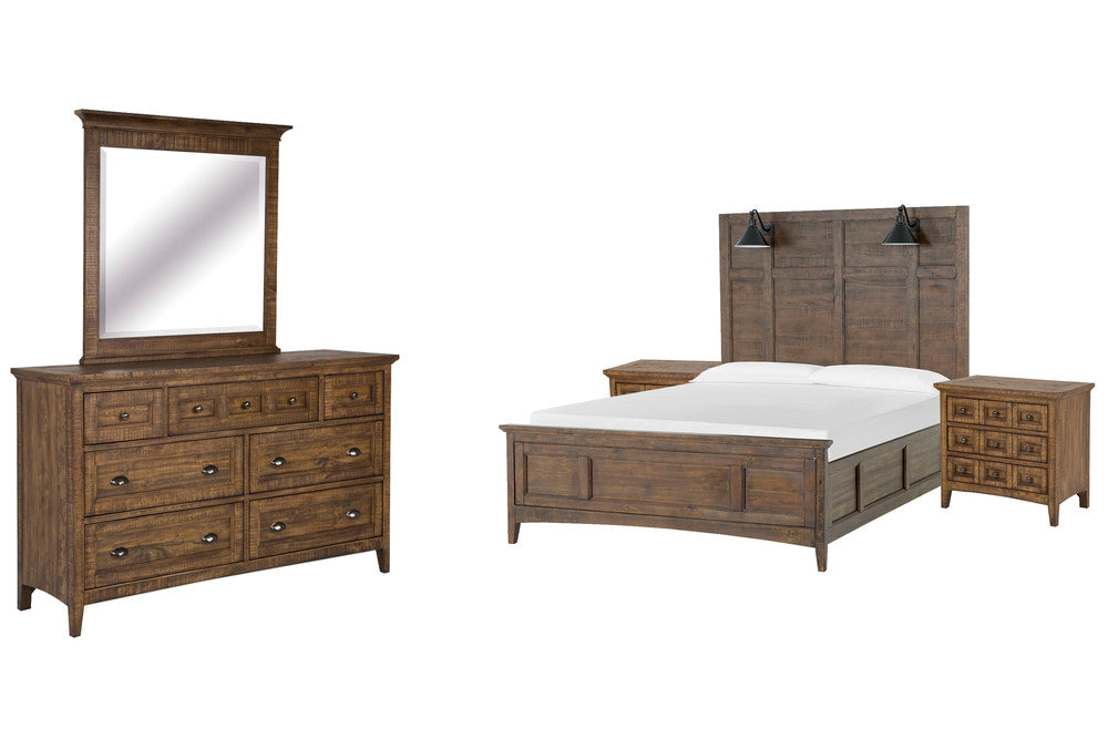 Magnussen - Bay Creek Toasted Nutmeg California King Lamp Panel Bed 2 Nightstands And Drawer Dresser With Landscape Mirror - B4398-79-KIT4 view 1