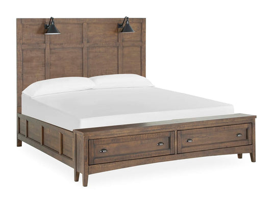 Magnussen - Bay Creek Toasted Nutmeg King Lamp Panel Storage Bed With Nightstand - B4398-69B-KIT1 view 2