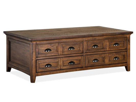 Magnussen - Bay Creek Toasted Nutmeg Lift Top Storage Cocktail Table With 2 Accent End Table - T4398-50KIT2 view 2