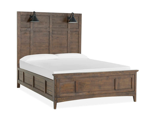 Magnussen - Bay Creek Toasted Nutmeg Queen Lamp Panel Bed 2 Small Nightstands And Drawer Dresser With Landscape Mirror - B4398-59-KIT9 view 2
