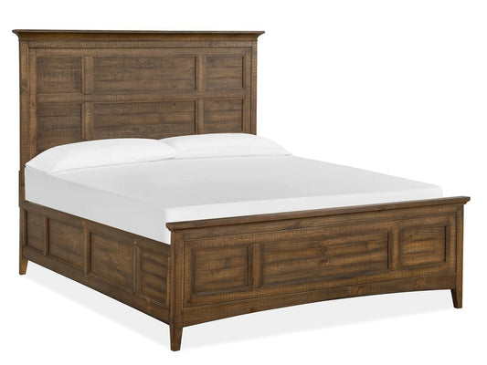 Magnussen - Bay Creek Toasted Nutmeg Queen Panel Bed 2 Nightstands Drawer Dresser With Landscape Mirror And Door Chest - B4398-54-KIT6 view 2