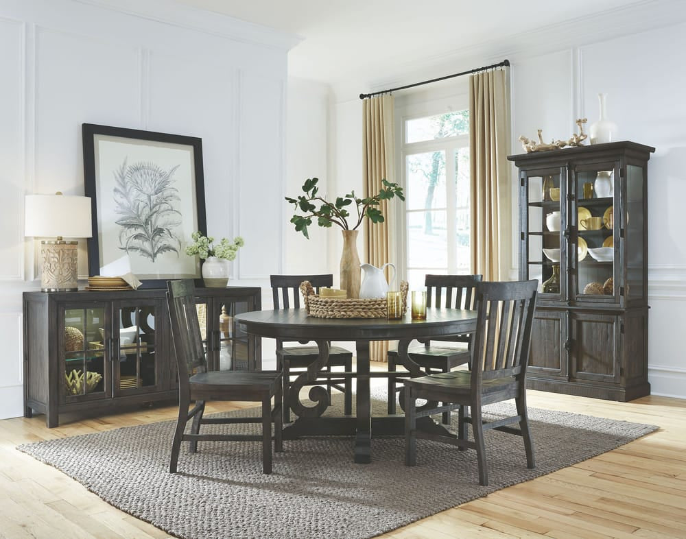 Magnussen - Bellamy Peppercorn 48" Round Dining Table With 4 Upholstered Side Chairs - D2491-22-KIT6 view 11