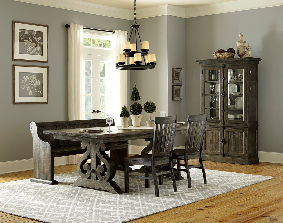 Magnussen - Bellamy Peppercorn Extendable Rectangular Dining Table 2 Benches And 2 Host Chairs - D2491-20-KIT76 view 11