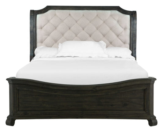 Magnussen - Bellamy Peppercorn King Sleigh Bed 2 Barchelor Chests Drawer Dresser With Landscape Mirror And Drawer Chest - B2491-63B-KIT15 view 2