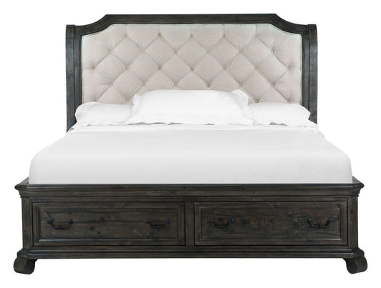 Magnussen - Bellamy Peppercorn Queen Sleigh Storage Bed And Drawer Dresser With Shaped Mirror - B2491-53-KIT4 view 2