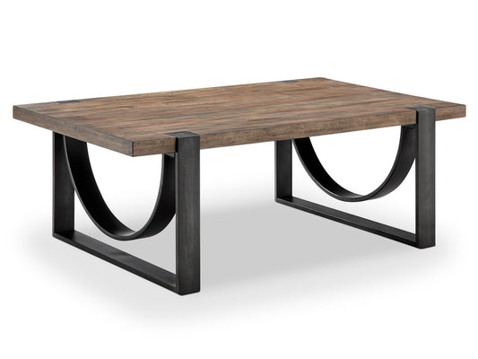 Magnussen - Bowden Rustic Honey And Distressed Iron Rectangular Cocktail Table With End Table - T4635-43KIT4 view 2