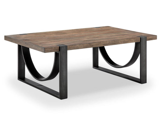 Magnussen - Bowden Rustic Honey And Distressed Iron Rectangular Cocktail Table With End Table - T4635-43KIT4 view 2