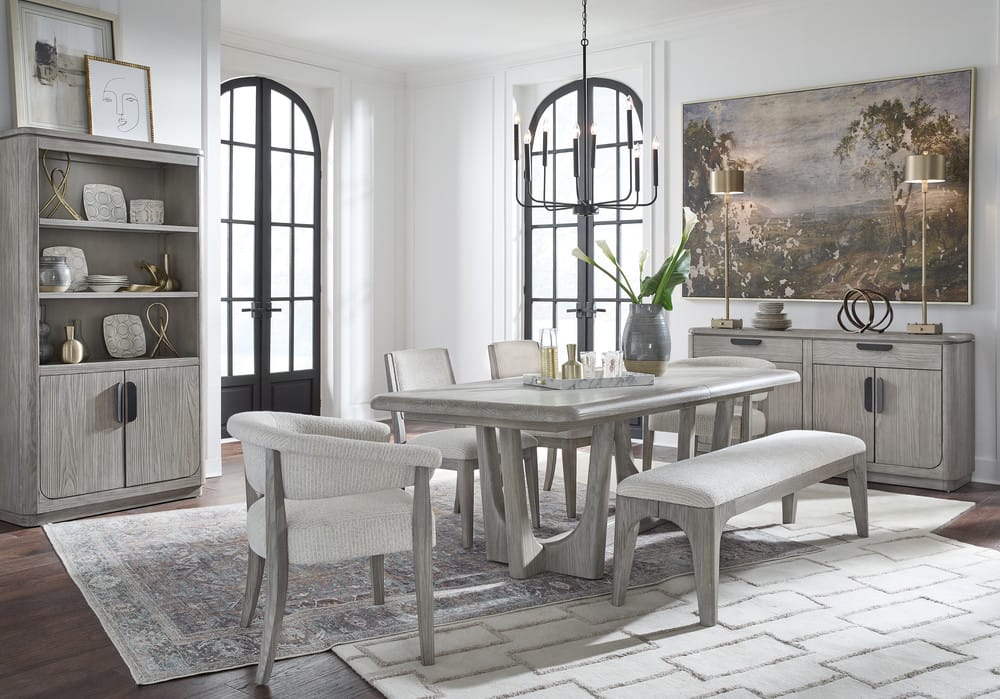 Magnussen - Braelyn Dorian Grey Extendable Trestle Dining Table With 6 Side Chairs And Buffet - D5874-21-KIT6 view 11