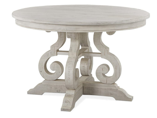 Magnussen - Bronwyn Alabaster 48" Round Dining Table With 2 Side Chairs 2 Host Chairs Server And Dining Cabinet - D4436-22-KIT19 view 2